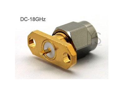 18GHz SMA Male 2 Holes Panel (Exposed PTFE) Terminal Semicircle connector