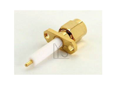 SMA Male 2 Holes Panel Exposed PTFE Blunt Post connector